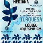 HOJAS MEDIANAS ESPIGA TURQUESA METALIZADAS 1 PAQUETE CONTIENE 8 UND CÓDIGO HOJAESP1M-026