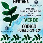 HOJAS MEDIANAS ESPIGA VERDE METALIZADAS 1 PAQUETE CONTIENE 8 UND CÓDIGO HOJAESP1M-029