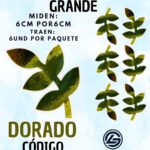 HOJAS GRANDES ESPIGA DORADO METALIZADAS 1 PAQUETE CONTIENE 6 UND CÓDIGO HOJAESP1M-003