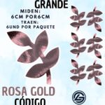 HOJAS GRANDES ESPIGA ROSA GOLD METALIZADAS 1 PAQUETE CONTIENE 6 UND CÓDIGO HOJAESP1M-009
