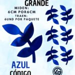 HOJAS GRANDES ESPIGA AZUL  METALIZADAS 1 PAQUETE CONTIENE 6 UND CÓDIGO HOJAESP1M-012