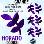 HOJAS GRANDES ESPIGA MORADO METALIZADAS 1 PAQUETE CONTIENE 6 UND CÓDIGO HOJAESP1M-021