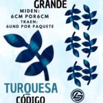 HOJAS GRANDES ESPIGA TURQUESA METALIZADAS 1 PAQUETE CONTIENE 6 UND CÓDIGO HOJAESP1M-027