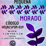HOJAS PEQUEÑAS ESPIGA MORADO METALIZADAS 1 PAQUETE CONTIENE 12 UND CÓDIGO HOJAESP1M-019