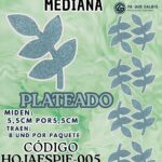 HOJAS MEDIANAS ESPIGA PLATEADO ESCARCHADAS 1 PAQUETE CONTIENE 8 UND CÓDIGO HOJAESP1M-005