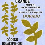 HOJAS GRANDES ESPIGA DORADO ESCARCHADAS 1 PAQUETE CONTIENE 6 UND CÓDIGO HOJAESP1M-003