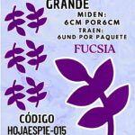 HOJAS GRANDES ESPIGA FUCSIA ESCARCHADAS 1 PAQUETE CONTIENE 6 UND CÓDIGO HOJAESP1M-015