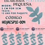 HOJAS PEQUEÑAS ESPIGA PLATEADO ESCARCHADAS 1 PAQUETE CONTIENE 12 UND CÓDIGO HOJAESP1M-004