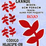 HOJAS GRANDES ESPIGA ROJO ESCARCHADAS 1 PAQUETE CONTIENE 6 UND CÓDIGO HOJAESP1M-018