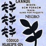 HOJAS GRANDES ESPIGA NEGRO ESCARCHADAS 1 PAQUETE CONTIENE 6 UND CÓDIGO HOJAESP1M-024
