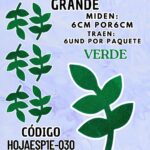 HOJAS GRANDES ESPIGA VERDE ESCARCHADAS 1 PAQUETE CONTIENE 6 UND CÓDIGO HOJAESP1M-030