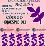 HOJAS PEQUEÑAS ESPIGA FUCSIA ESCARCHADAS 1 PAQUETE CONTIENE 12 UND CÓDIGO HOJAESP1M-013