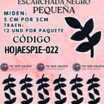 HOJAS PEQUEÑAS ESPIGA NEGRO ESCARCHADAS 1 PAQUETE CONTIENE 12 UND CÓDIGO HOJAESP1M-022