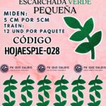 HOJAS PEQUEÑAS ESPIGA VERDE ESCARCHADAS 1 PAQUETE CONTIENE 12 UND CÓDIGO HOJAESP1M-028