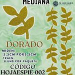 HOJAS MEDIANAS ESPIGA DORADO ESCARCHADAS 1 PAQUETE CONTIENE 8 UND CÓDIGO HOJAESP1M-002