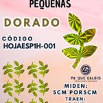 HOJAS PEQUEÑAS ESPIGA DORADO HOLOGRÁFICAS 1 PAQUETE CONTIENE 12 UND CÓDIGO HOJAESP1M-001