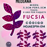 HOJAS MEDIANAS ESPIGA FUCSIA HOLOGRÁFICAS 1 PAQUETE CONTIENE 8 UND CÓDIGO HOJAESP1M-014