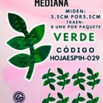 HOJAS MEDIANAS ESPIGA VERDE HOLOGRÁFICAS 1 PAQUETE CONTIENE 8 UND CÓDIGO HOJAESP1M-029
