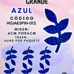 HOJAS GRANDES ESPIGA AZUL HOLOGRÁFICAS 1 PAQUETE CONTIENE 6 UND CÓDIGO HOJAESP1M-012