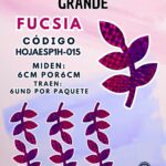 HOJAS GRANDES ESPIGA FUCSIA HOLOGRÁFICAS 1 PAQUETE CONTIENE 6 UND CÓDIGO HOJAESP1M-015