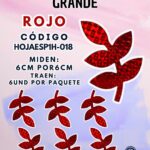 HOJAS GRANDES ESPIGA ROJO HOLOGRÁFICAS 1 PAQUETE CONTIENE 6 UND CÓDIGO HOJAESP1M-018