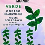 HOJAS GRANDES ESPIGA VERDE HOLOGRÁFICAS 1 PAQUETE CONTIENE 6 UND CÓDIGO HOJAESP1M-030