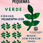 HOJAS PEQUEÑAS ESPIGA VERDE HOLOGRÁFICAS 1 PAQUETE CONTIENE 12 UND CÓDIGO HOJAESP1M-028
