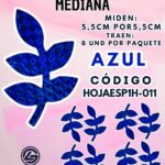 HOJAS MEDIANAS ESPIGA AZUL HOLOGRÁFICAS 1 PAQUETE CONTIENE 8 UND CÓDIGO HOJAESP1M-011