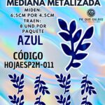 HOJAS MEDIANAS DOBLE ESPIGA AZUL METALIZADAS 1 PAQUETE CONTIENE 8 UND CÓDIGO HOJAESP2M-011