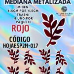 HOJAS MEDIANAS DOBLE ESPIGA ROJO METALIZADAS 1 PAQUETE CONTIENE 8 UND CÓDIGO HOJAESP2M-017