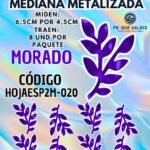 HOJAS MEDIANAS DOBLE ESPIGA MORADO METALIZADAS 1 PAQUETE CONTIENE 8 UND CÓDIGO HOJAESP2M-020