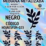 HOJAS MEDIANAS DOBLE ESPIGA NEGRO METALIZADAS 1 PAQUETE CONTIENE 8 UND CÓDIGO HOJAESP2M-023