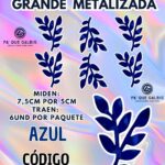 HOJAS GRANDES DOBLE ESPIGA AZUL METALIZADAS 1 PAQUETE CONTIENE 6 UND CÓDIGO HOJAESP2M-012