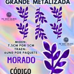 HOJAS GRANDES DOBLE ESPIGA MORADO METALIZADAS 1 PAQUETE CONTIENE 6 UND CÓDIGO HOJAESP2M-021