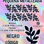 HOJAS PEQUEÑAS DOBLE ESPIGA NEGRO METALIZADAS 1 PAQUETE CONTIENE 12 UND CÓDIGO HOJAESP2M-022