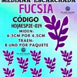 HOJAS MEDIANAS DOBLE ESPIGA FUCSIA ESCARCHADAS 1 PAQUETE CONTIENE 8 UND CÓDIGO HOJAESP2E-014