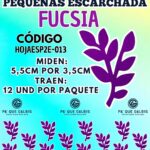 HOJAS PEQUEÑAS DOBLE ESPIGA FUCSIA ESCARCHADAS 1 PAQUETE CONTIENE 12 UND CÓDIGO HOJAESP2E-013