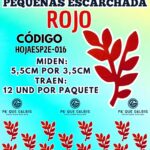 HOJAS PEQUEÑAS DOBLE ESPIGA ROJO ESCARCHADAS 1 PAQUETE CONTIENE 12 UND CÓDIGO HOJAESP2E-016