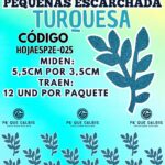 HOJAS PEQUEÑAS DOBLE ESPIGA TURQUESA ESCARCHADAS 1 PAQUETE CONTIENE 12 UND CÓDIGO HOJAESP2E-025