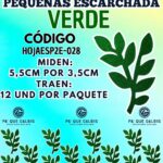 HOJAS PEQUEÑAS DOBLE ESPIGA VERDE ESCARCHADAS 1 PAQUETE CONTIENE 12 UND CÓDIGO HOJAESP2E-028