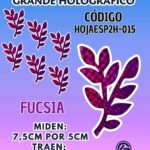 HOJAS GRANDES DOBLE ESPIGA FUCSIA HOLOGRÁFICAS 1 PAQUETE CONTIENE 6 UND CÓDIGO HOJAESP2H-015