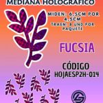 HOJAS MEDIANAS DOBLE ESPIGA FUCSIA HOLOGRÁFICAS 1 PAQUETE CONTIENE 8 UND CÓDIGO HOJAESP2H-014