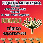 HOJAS PEQUEÑAS PISTILO DORADO  1 PAQUETE CONTIENE 12 UND CÓDIGO HOJASPISM-001