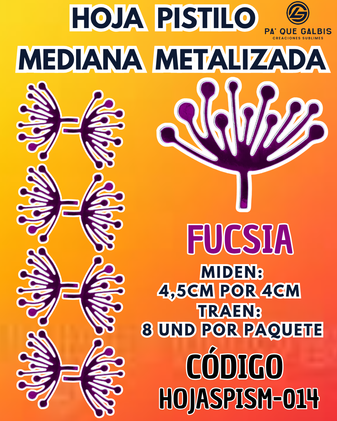 1001501574.png HOJAS MEDIANAS PISTILO FUCSIA GRANDES 1 PAQUETE CONTIENE 8 UND CÓDIGO HOJASPISM-014 - Imagen 1
