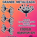 HOJAS GRANDES PISTILO NEGRO GRANDES 1 PAQUETE CONTIENE 6 UND CÓDIGO HOJASPISM-024