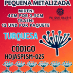 HOJAS PEQUEÑAS PISTILO TURQUESA  1 PAQUETE CONTIENE 12 UND CÓDIGO HOJASPISM-025