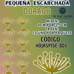 HOJAS PEQUEÑAS PISTILO DORADO ESCARCHADAS 1 PAQUETE CONTIENE 12 UND CÓDIGO HOJASPISE-001