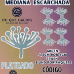 HOJAS MEDIANAS PISTILO PLATEADO ESCARCHADAS 1 PAQUETE CONTIENE 8 UND CÓDIGO HOJASPISE-005