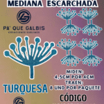 HOJAS MEDIANAS PISTILO TURQUESA ESCARCHADAS 1 PAQUETE CONTIENE 8 UND CÓDIGO HOJASPISE-026