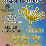 HOJAS GRANDES PISTILO DORADO ESCARCHADAS 1 PAQUETE CONTIENE 6 UND CÓDIGO HOJASPISE-003